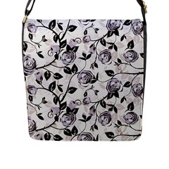 Floral Pattern Background Flap Closure Messenger Bag (l) by Sudhe