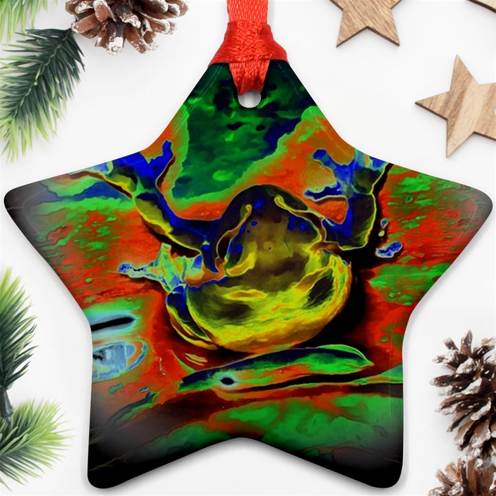 Abstract Transparent Background Star Ornament (Two Sides)