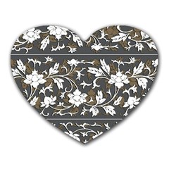 Floral Pattern Background Heart Mousepads by Sudhe