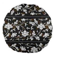 Floral Pattern Background Large 18  Premium Flano Round Cushions by Sudhe