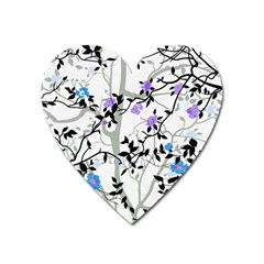 Floral Pattern Background Heart Magnet