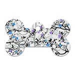 Floral Pattern Background Dog Tag Bone (One Side) Front