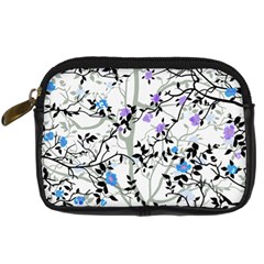 Floral Pattern Background Digital Camera Leather Case by Sudhe