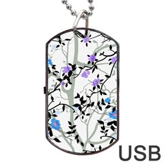 Floral Pattern Background Dog Tag Usb Flash (one Side) by Sudhe