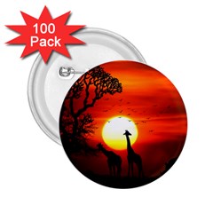 Animals Birds Dawn Giraffe 2 25  Buttons (100 Pack)  by Sudhe