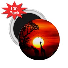 Animals Birds Dawn Giraffe 2 25  Magnets (100 Pack)  by Sudhe