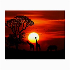 Animals Birds Dawn Giraffe Small Glasses Cloth by Sudhe