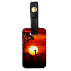 Animals Birds Dawn Giraffe Luggage Tags (one Side)  by Sudhe