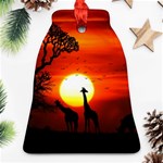 Animals Birds Dawn Giraffe Bell Ornament (Two Sides) Front