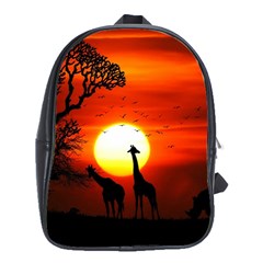 Animals Birds Dawn Giraffe School Bag (xl) by Sudhe