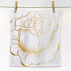 Golden Rose Stakes Face Towel by Sudhe