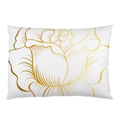 Golden Rose Stakes Pillow Case by Sudhe