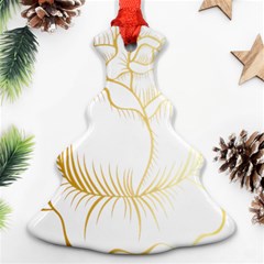 Golden Rose Stakes Christmas Tree Ornament (two Sides) by Sudhe