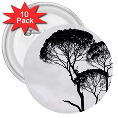 Silhouette Photo Of Trees 3  Buttons (10 Pack)  by Sudhe