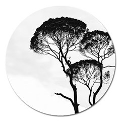 Silhouette Photo Of Trees Magnet 5  (round) by Sudhe