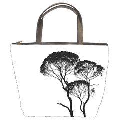 Silhouette Photo Of Trees Bucket Bag by Sudhe