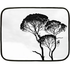 Silhouette Photo Of Trees Fleece Blanket (mini) by Sudhe