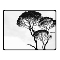 Silhouette Photo Of Trees Fleece Blanket (small) by Sudhe