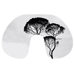 Silhouette Photo Of Trees Travel Neck Pillows by Sudhe