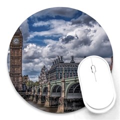 Architecture Big Ben Bridge Buildings Round Mousepads by Sudhe