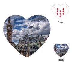 Architecture Big Ben Bridge Buildings Playing Cards (heart) by Sudhe