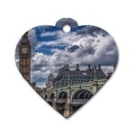 Architecture Big Ben Bridge Buildings Dog Tag Heart (One Side) Front