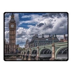 Architecture Big Ben Bridge Buildings Fleece Blanket (small) by Sudhe