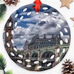 Architecture Big Ben Bridge Buildings Ornament (round Filigree) by Sudhe