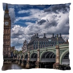 Architecture Big Ben Bridge Buildings Large Cushion Case (one Side) by Sudhe