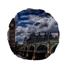 Architecture Big Ben Bridge Buildings Standard 15  Premium Flano Round Cushions by Sudhe