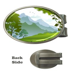 Forest Landscape Photography Illustration Money Clips (oval) 