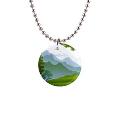 Forest Landscape Photography Illustration 1  Button Necklace by Sudhe