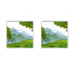 Forest Landscape Photography Illustration Cufflinks (square) by Sudhe