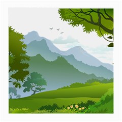 Forest Landscape Photography Illustration Medium Glasses Cloth (2-side)