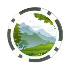 Forest Landscape Photography Illustration Poker Chip Card Guard by Sudhe