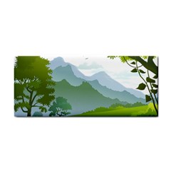 Forest Landscape Photography Illustration Hand Towel by Sudhe