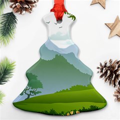 Forest Landscape Photography Illustration Christmas Tree Ornament (two Sides)