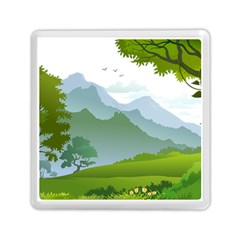 Forest Landscape Photography Illustration Memory Card Reader (square)