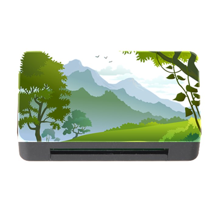 Forest Landscape Photography Illustration Memory Card Reader with CF