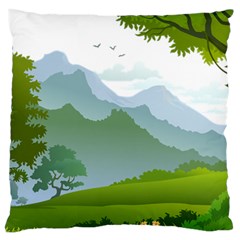 Forest Landscape Photography Illustration Large Cushion Case (one Side) by Sudhe