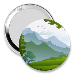 Forest Landscape Photography Illustration 3  Handbag Mirrors by Sudhe