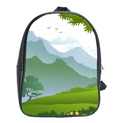 Forest Landscape Photography Illustration School Bag (xl) by Sudhe