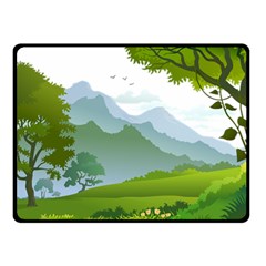 Forest Landscape Photography Illustration Double Sided Fleece Blanket (small) 