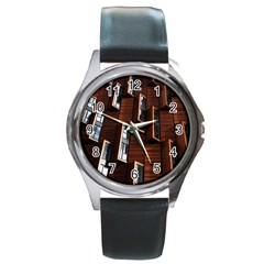 Abstract Architecture Building Business Round Metal Watch by Sudhe