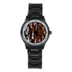 Abstract Architecture Building Business Stainless Steel Round Watch by Sudhe