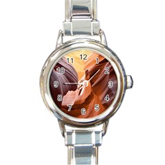 Light Landscape Nature Red Round Italian Charm Watch by Sudhe