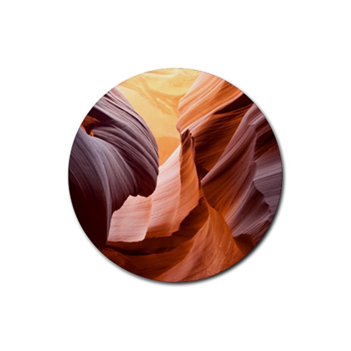 Light Landscape Nature Red Rubber Coaster (Round) 