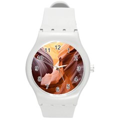 Light Landscape Nature Red Round Plastic Sport Watch (m) by Sudhe