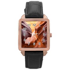 Light Landscape Nature Red Rose Gold Leather Watch  by Sudhe