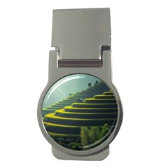 Scenic View Of Rice Paddy Money Clips (round)  by Sudhe